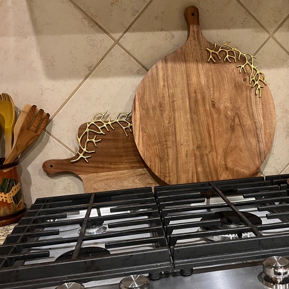 WOODEN HANDMADE CHARCUTERIE CUTTING CHOPPING BOARDS GOLD CORAL KITCHEN DECOR - Picture 3 of 9